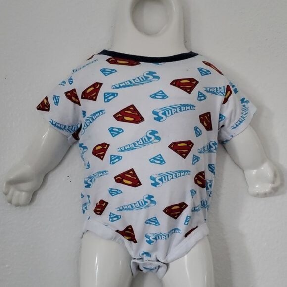 0-3 Months Baby SUPERMAN DC Comics Short Sleeve T Tee Shirt Shorts INFANT BOY - Picture 8 of 13